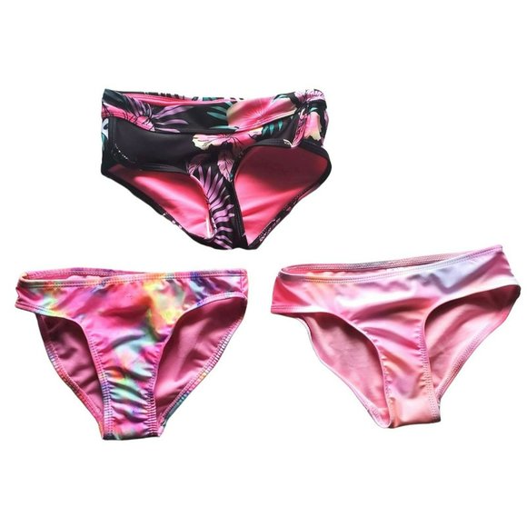 Justice And wonder Nation Kids Girls Swim Bikini Bottoms Pink 3-Pieces Set NEW - Picture 1 of 9